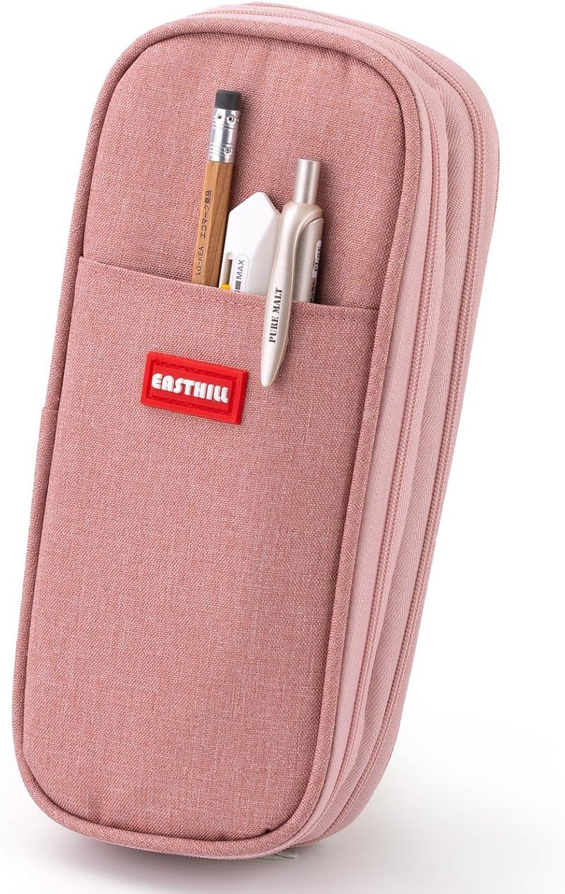 EASTHILL Big Capacity Pencil Case Large Pencil Pouch Stationery Pen Bag for Teen Girls-Deep Pink - Image 1